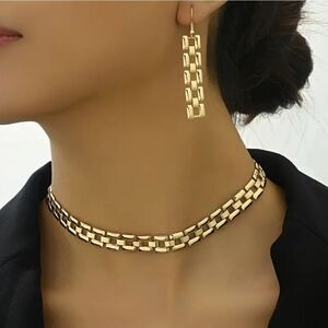 18K Gold Plated Boho-Chic Necklace and Earrings Set